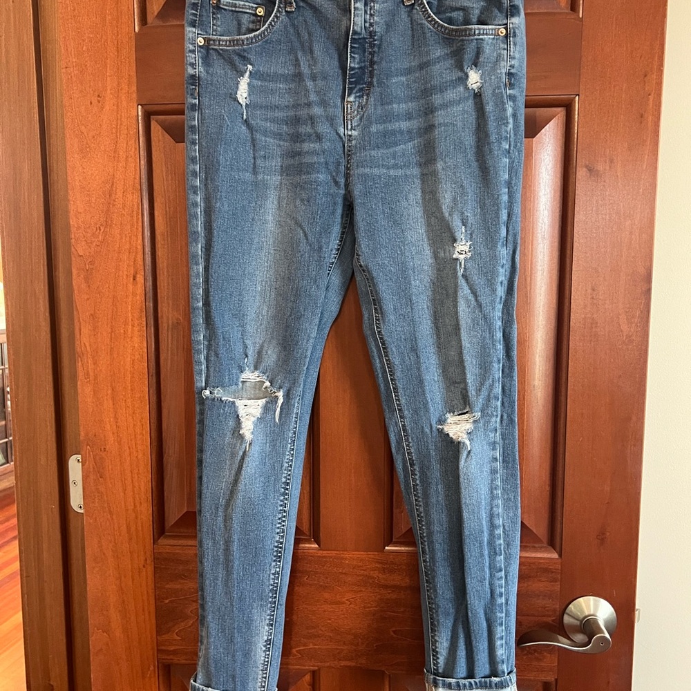 Distressed Blue Jeans